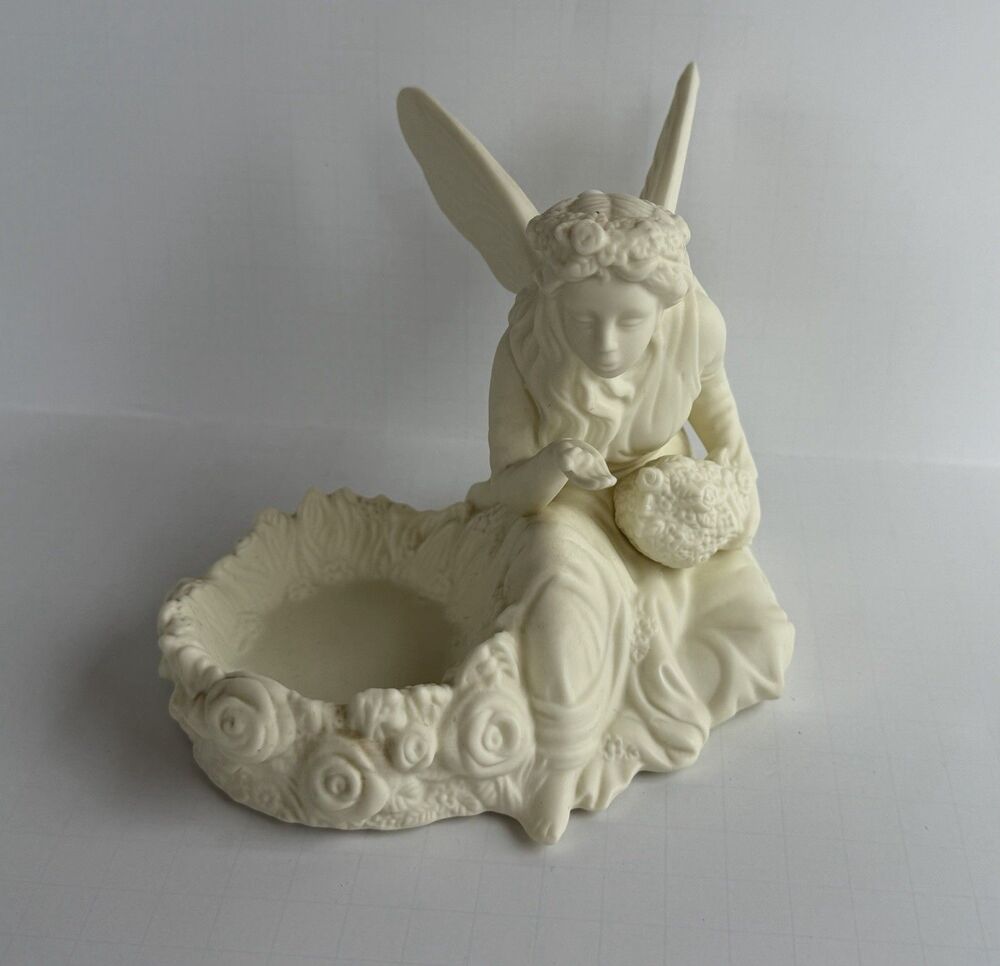 PartyLite Ariana's Garden Fairy Votive TeaLight Bisque Candle Holder Figurine